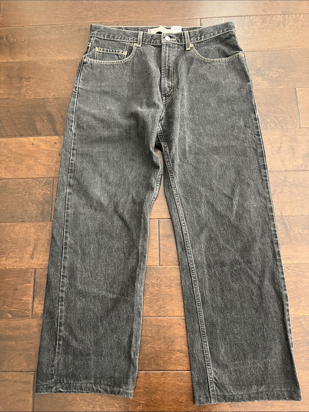 Levi's Men's Washed Black Straight Jeans **see note about length